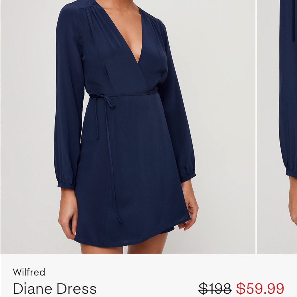 Black Aritzia Wilfred Diane Wrap Dress